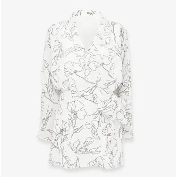 Pomelo White and Black Flower Printed Romper - Picture 3 of 4